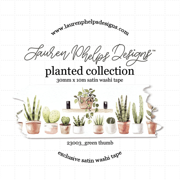 Planted Green Thumb 30mm Washi Tape Roll
