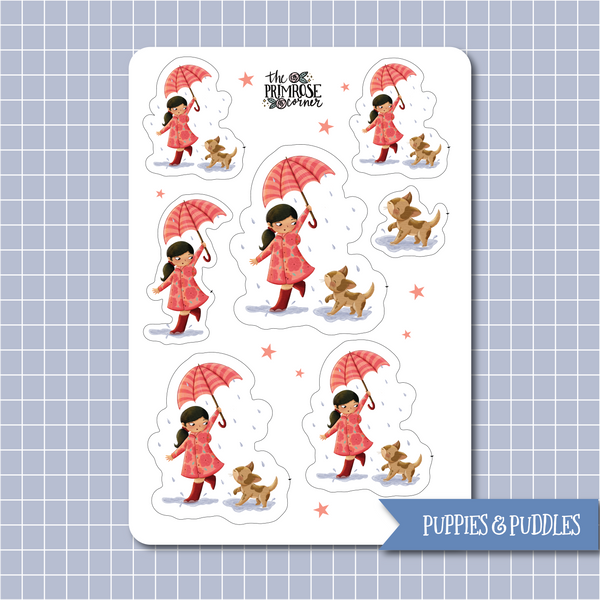 THE PRIMROSE CORNER || Spring Rain Sticker Sheet Set