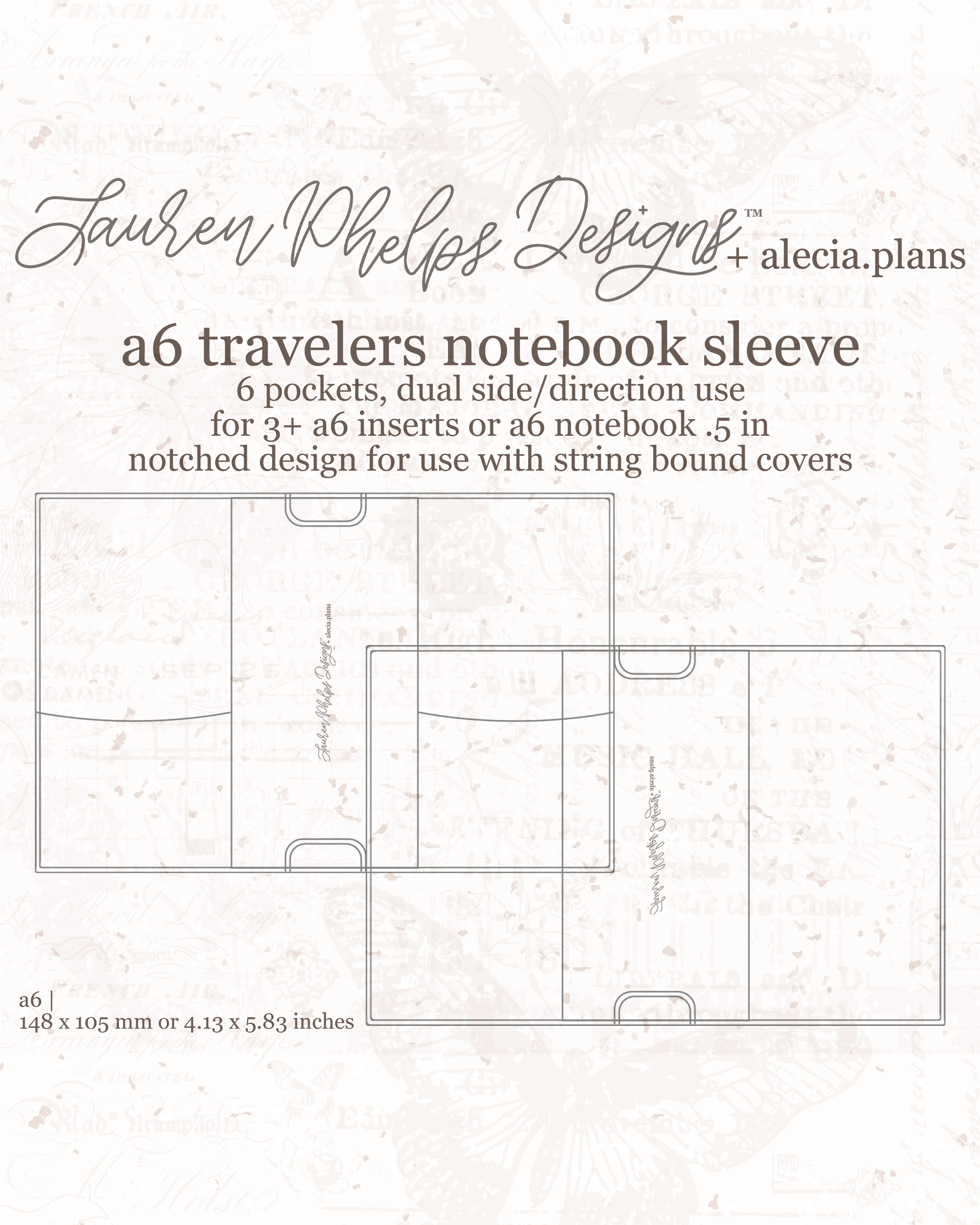 A6 Clear Vinyl Travelers Notebook Sleeve – Lauren Phelps Designs