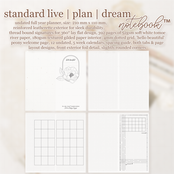 Standard Travelers Live | Plan | Dream™ Notebook by Lauren Phelps Designs