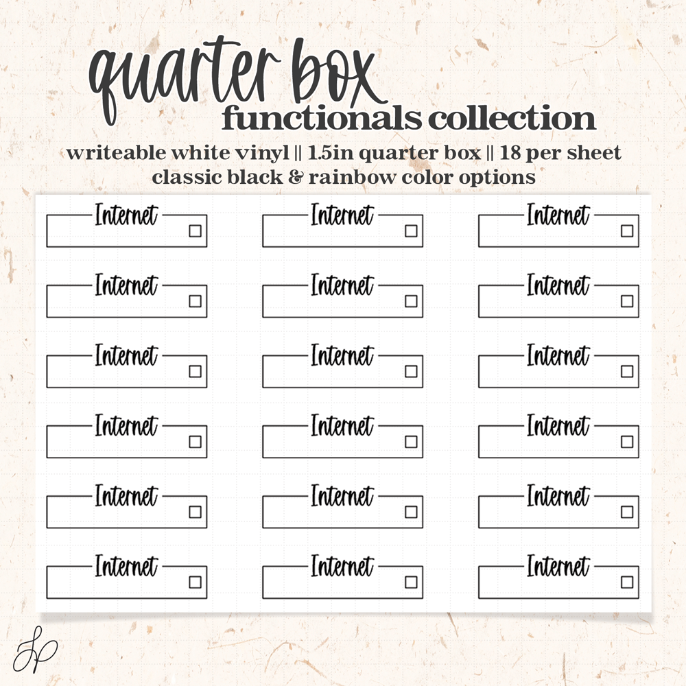 Internet || Quarter Box Planner Stickers
