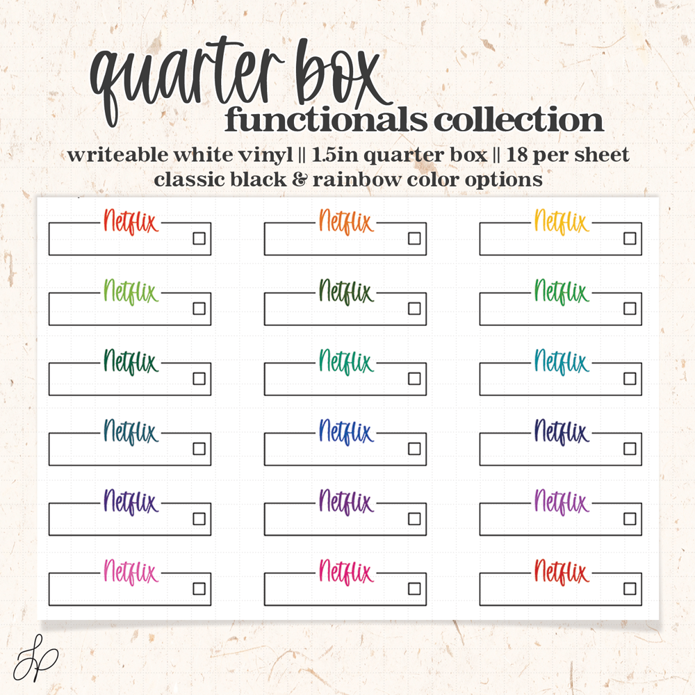 Netflix || Quarter Box Planner Stickers