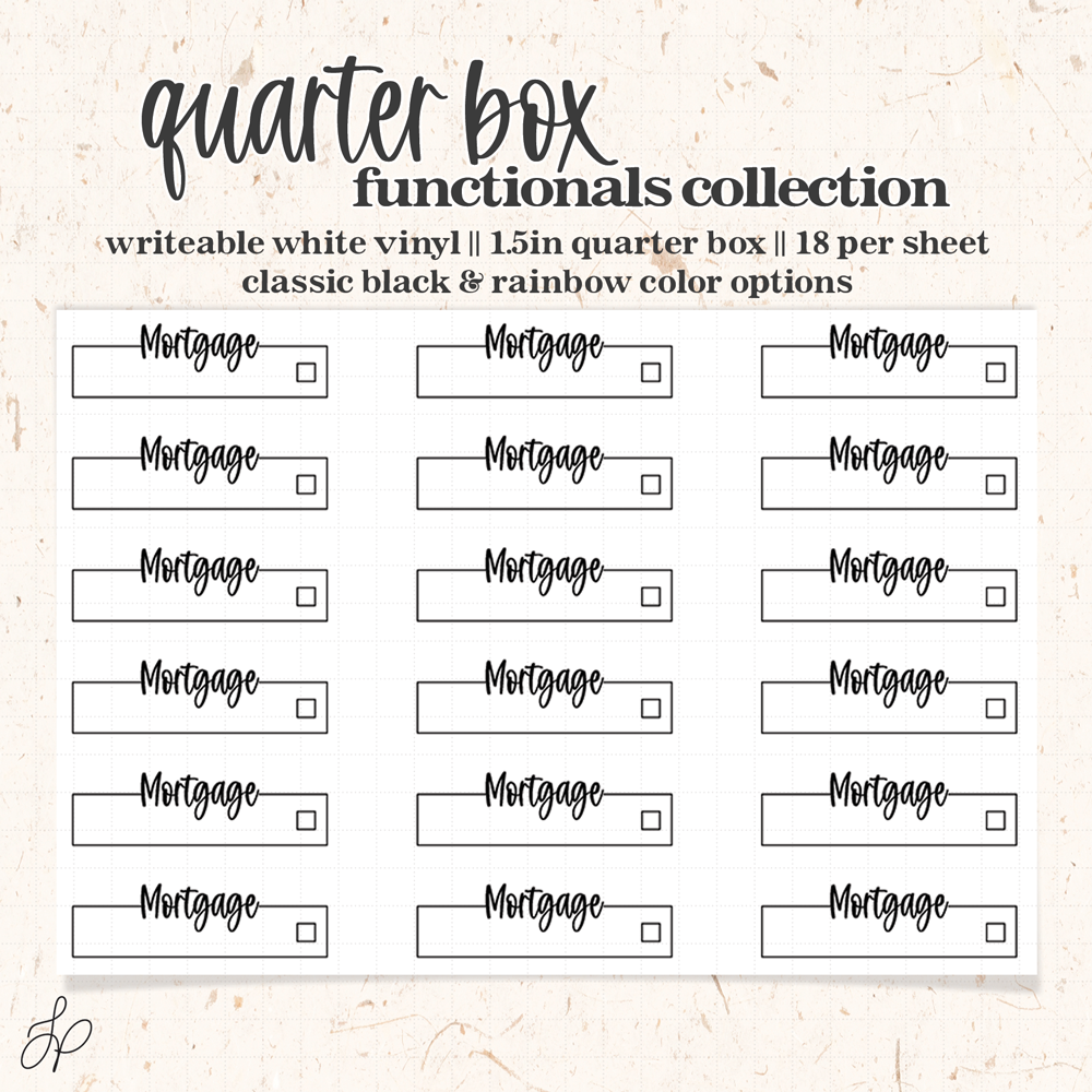 Mortgage || Quarter Box Planner Stickers