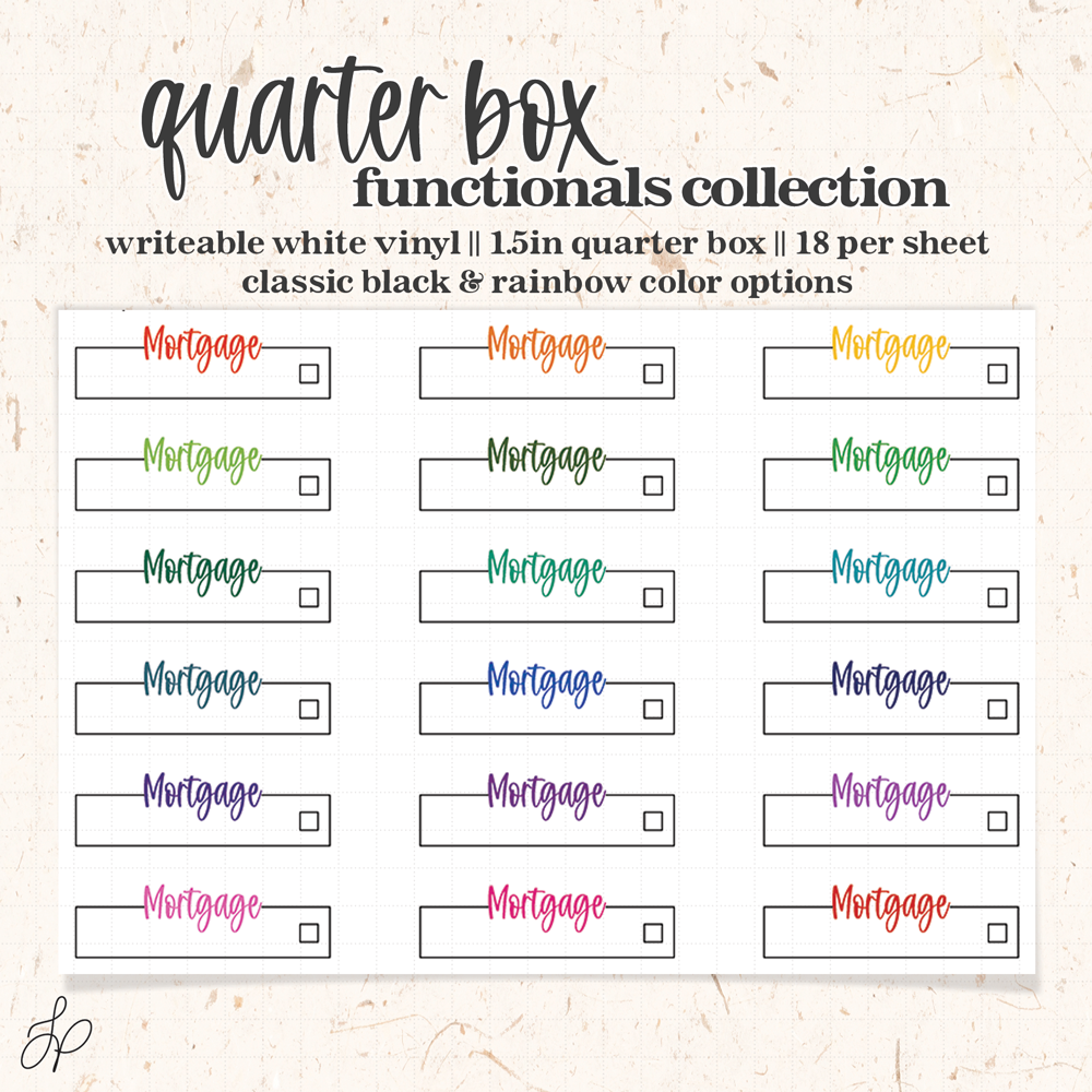 Mortgage || Quarter Box Planner Stickers