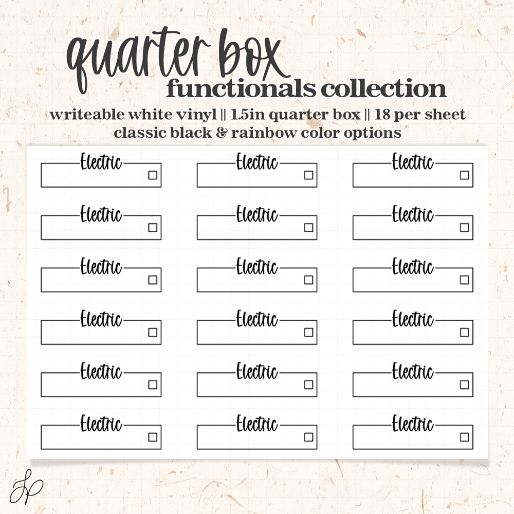 Electric || Quarter Box Planner Stickers