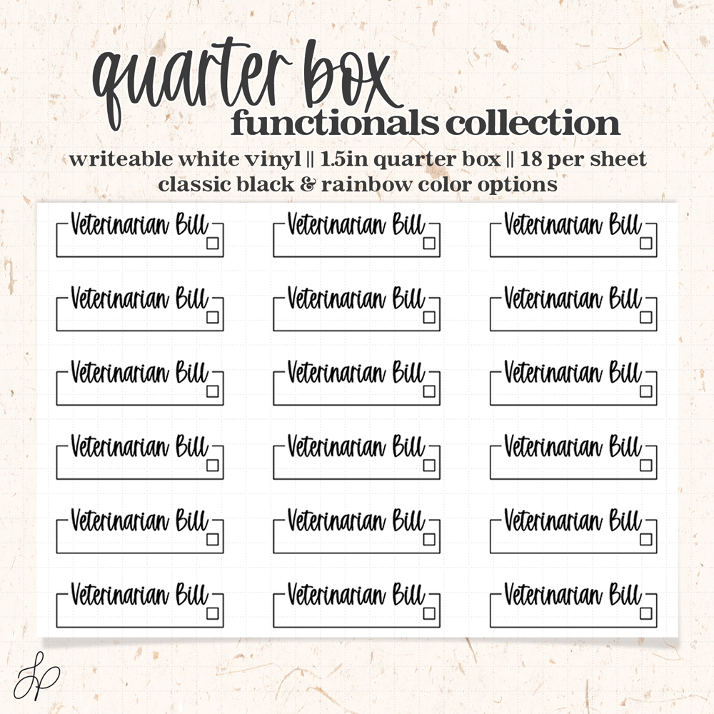 Veterinarian Bill || Quarter Box Planner Stickers