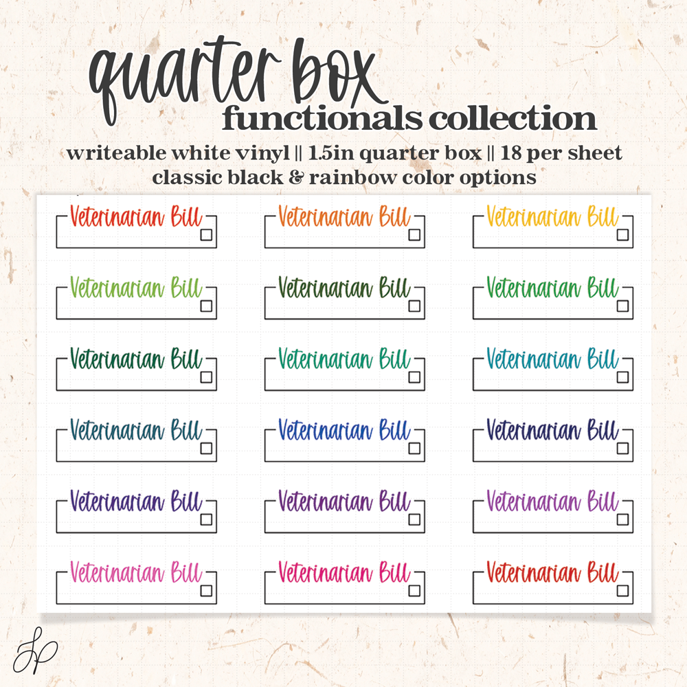 Veterinarian Billl || Quarter Box Planner Stickers