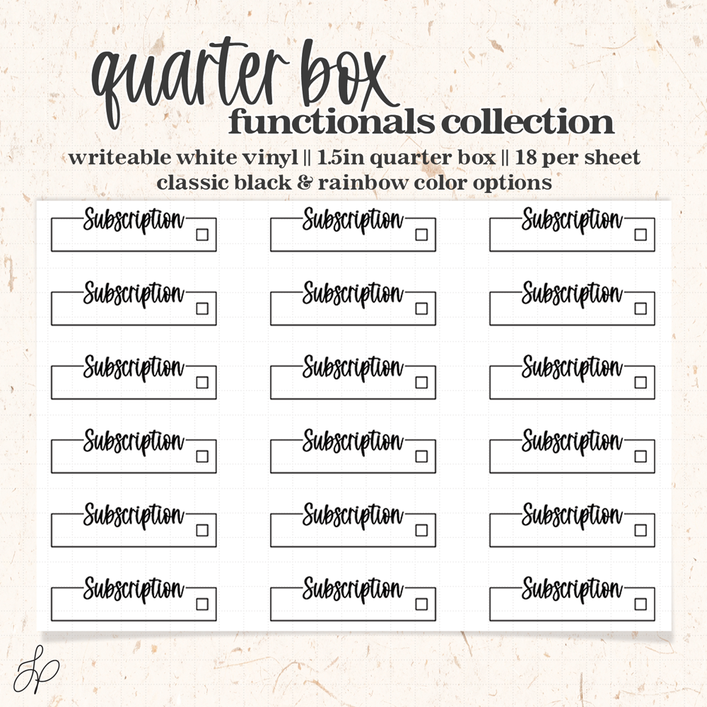 Subscription || Quarter Box Planner Stickers