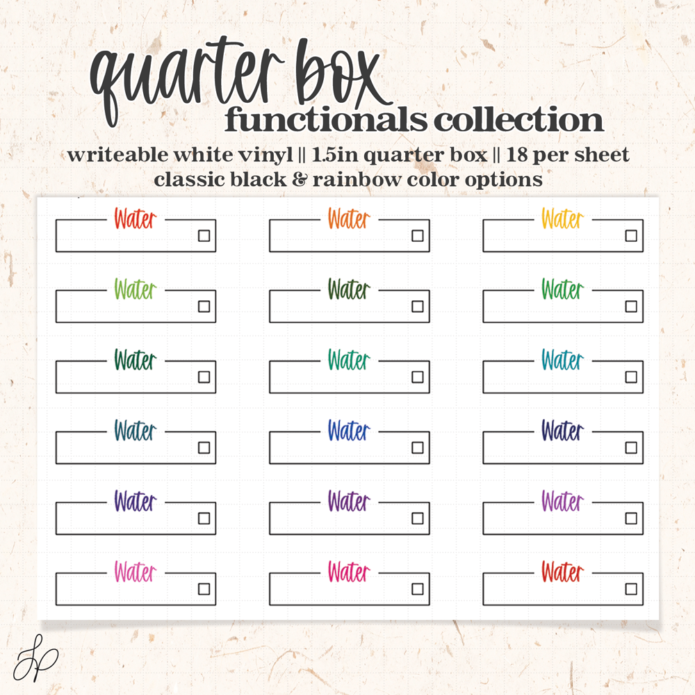 Water || Quarter Box Planner Stickers