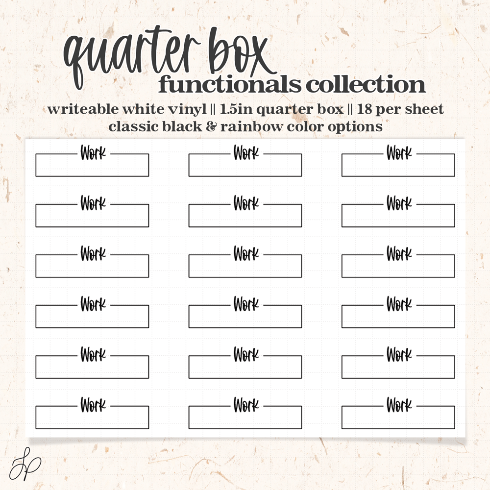 Work || Quarter Box Planner Stickers