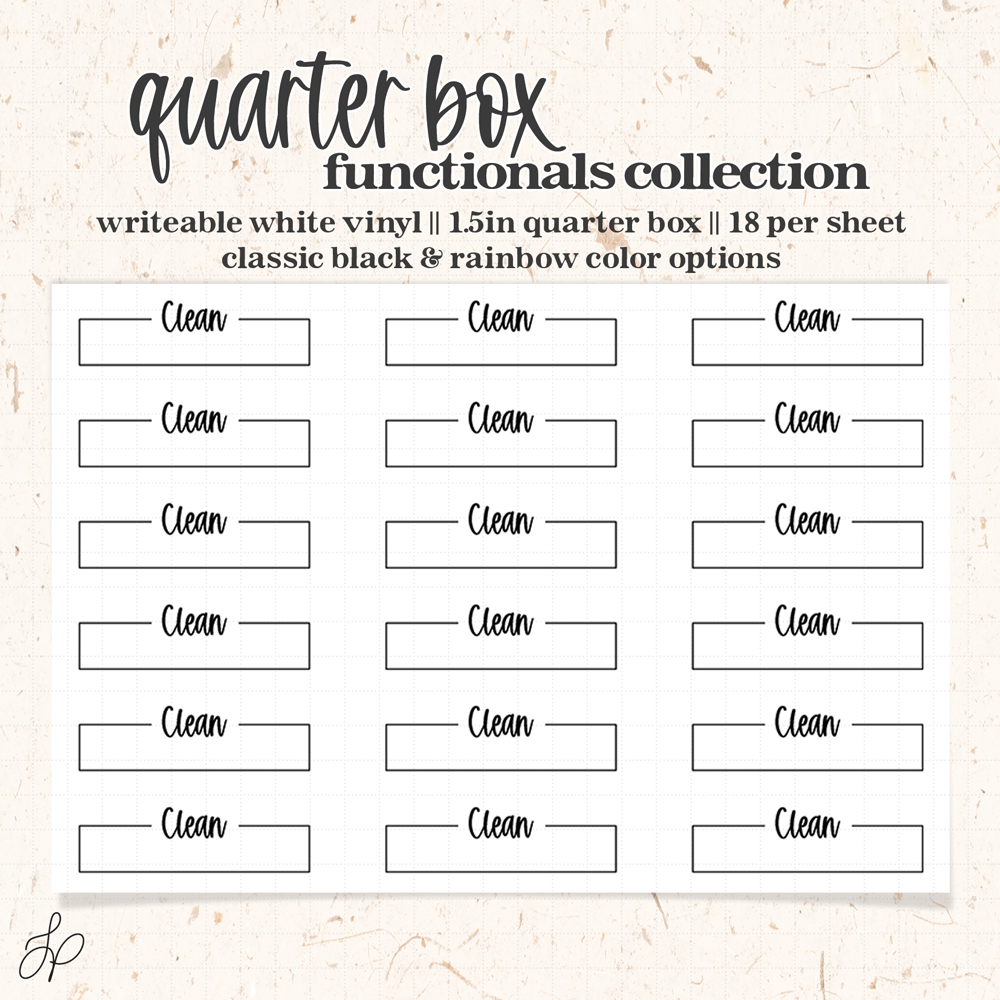 Clean || Quarter Box Planner Stickers