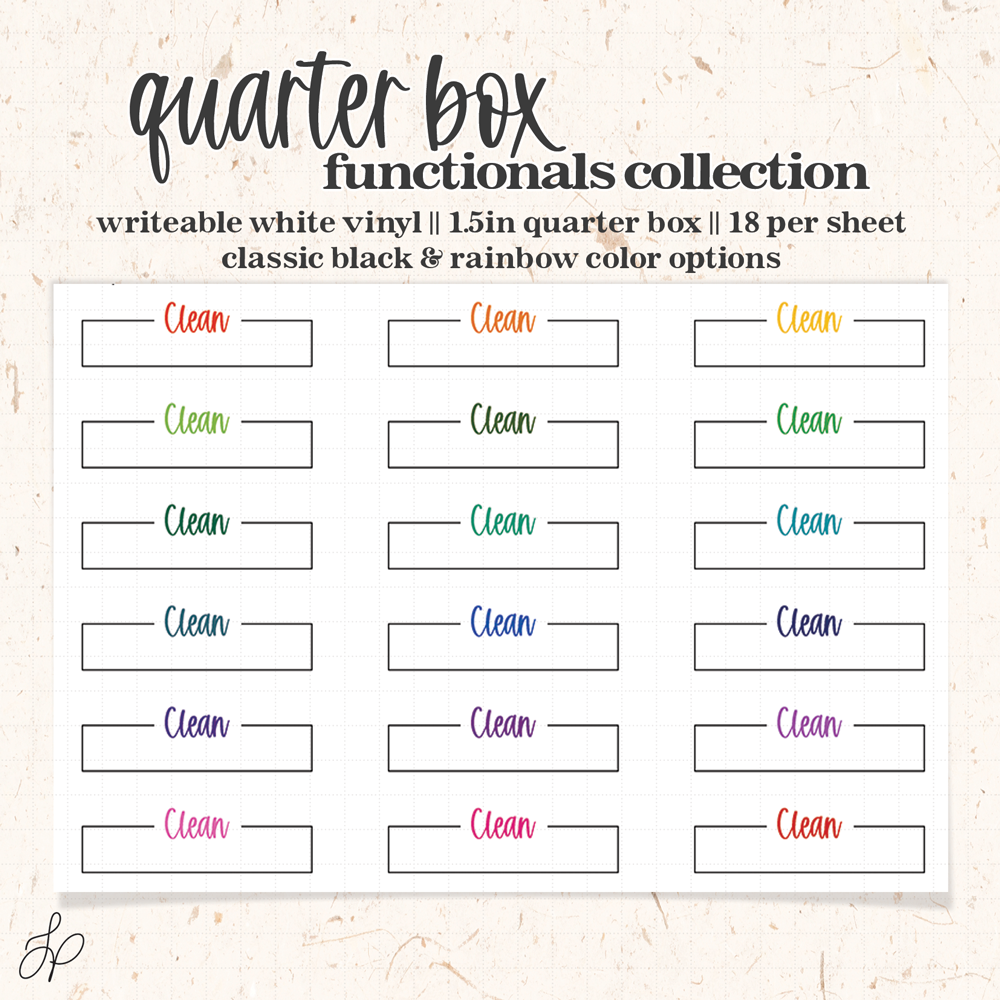 Clean || Quarter Box Planner Stickers
