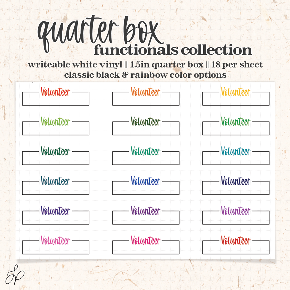 Volunteer || Quarter Box Planner Stickers