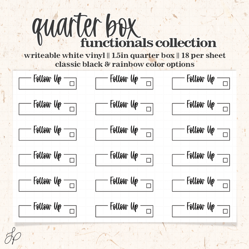 Follow Up || Quarter Box Planner Stickers