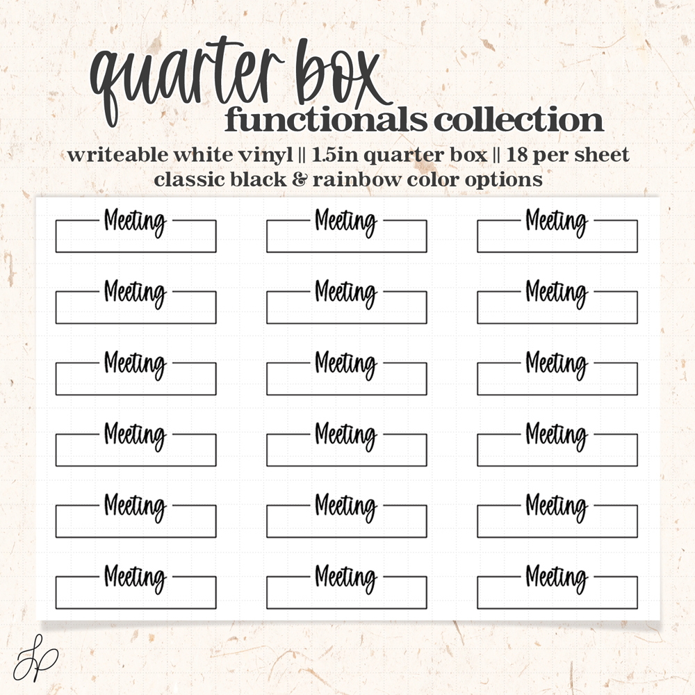 Meeting || Quarter Box Planner Stickers
