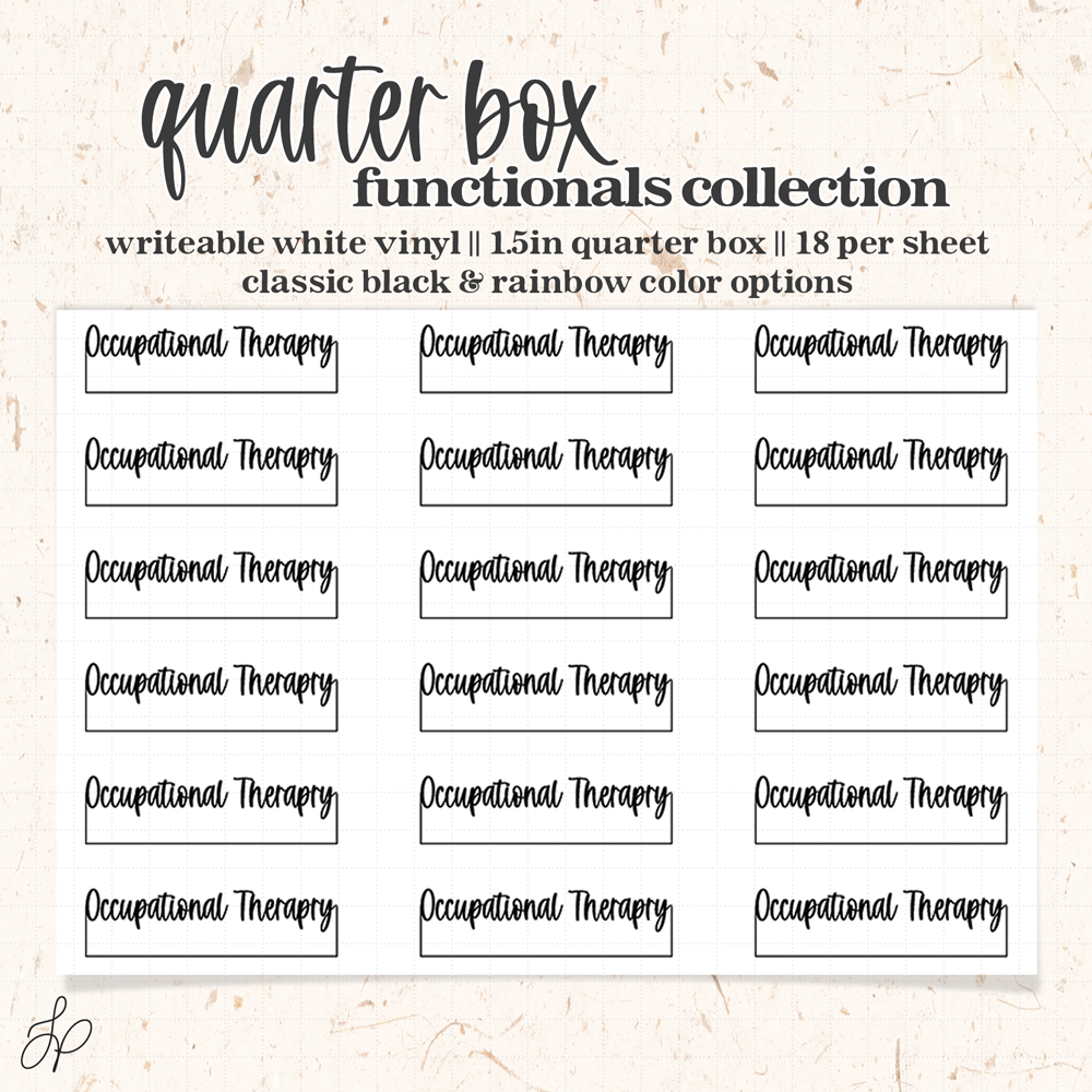 Occupational Therapy || Quarter Box Planner Stickers