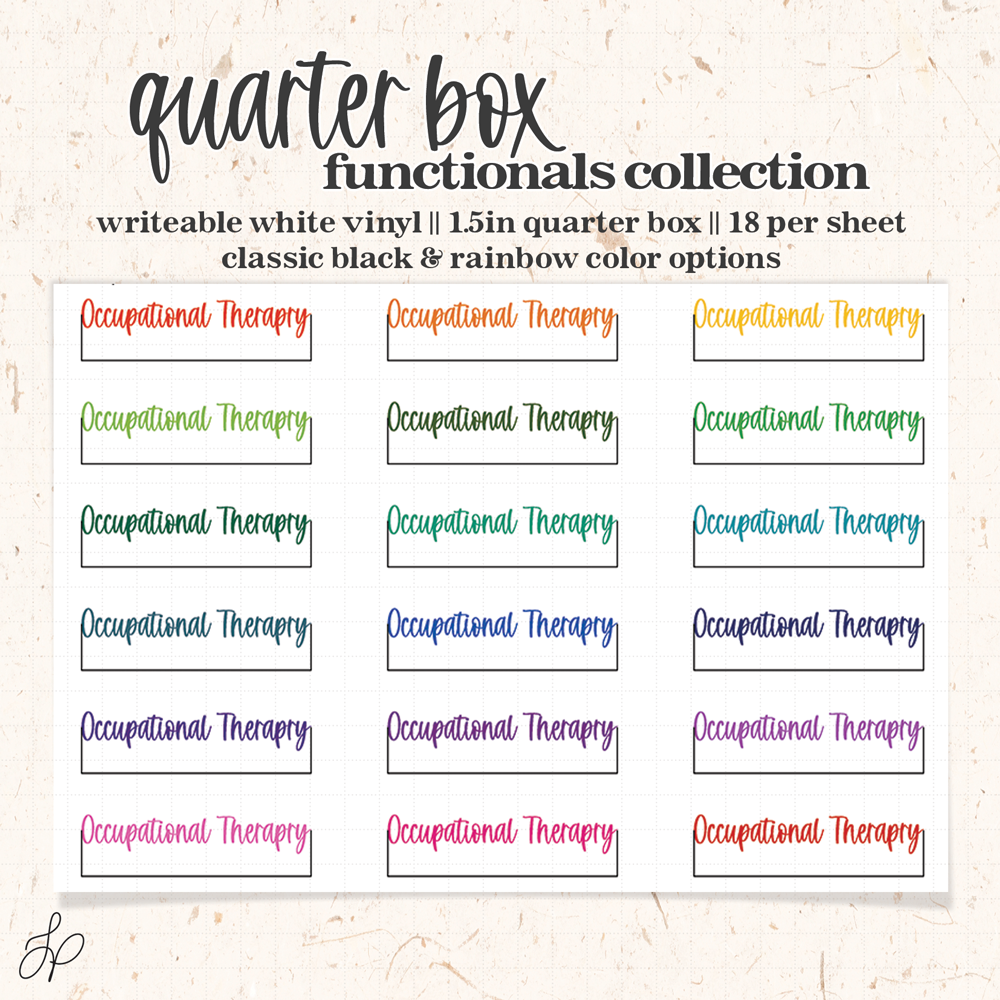 Occupational Therapy || Quarter Box Planner Stickers