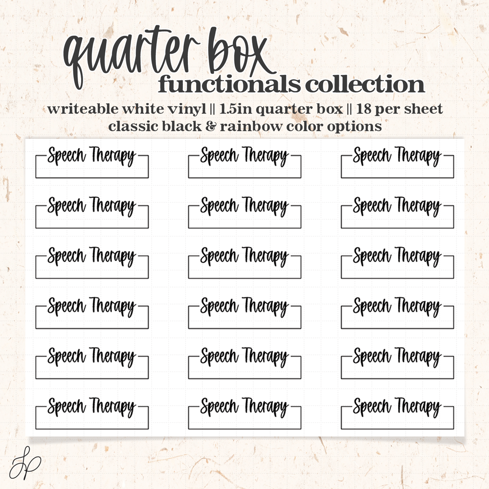 Speach Therapy || Quarter Box Planner Stickers