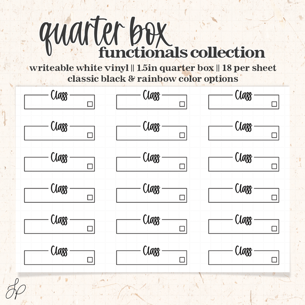 Class || Quarter Box Planner Stickers