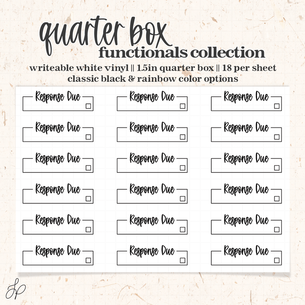 Response Due || Quarter Box Planner Stickers