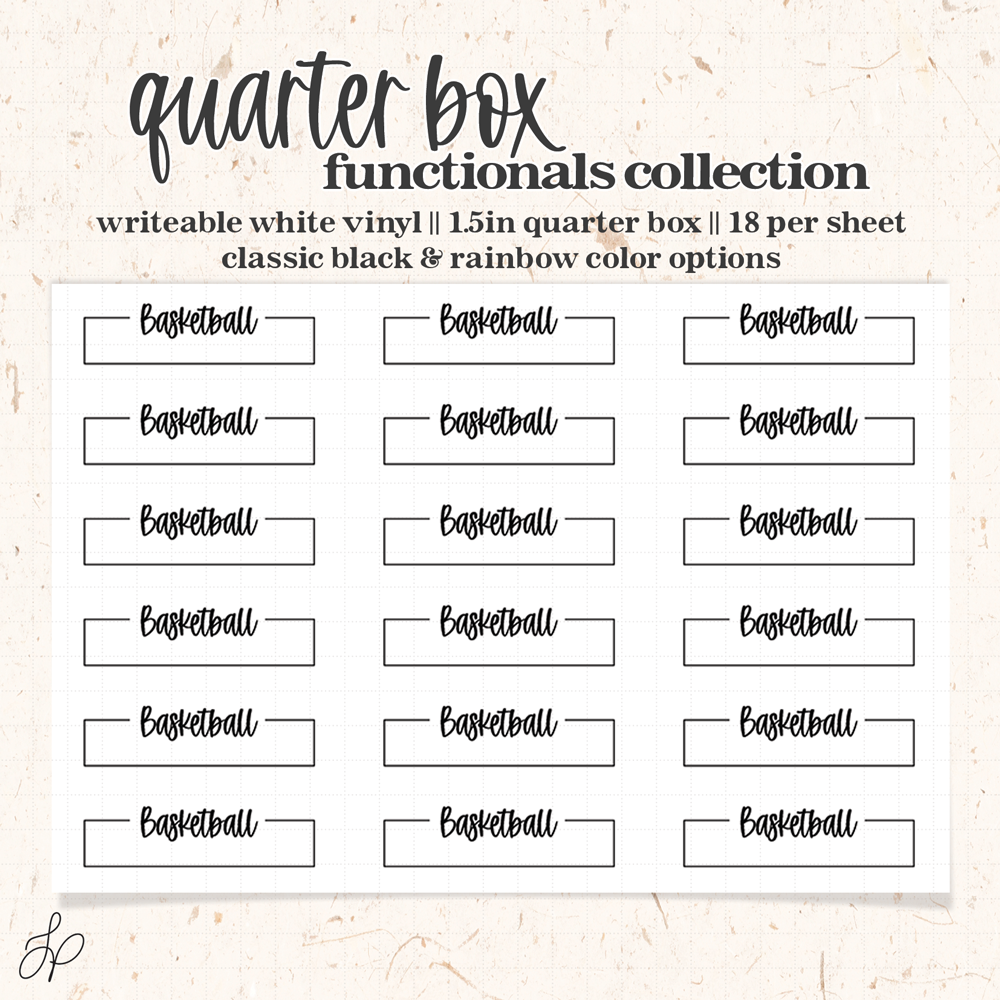 Basketball || Quarter Box Planner Stickers