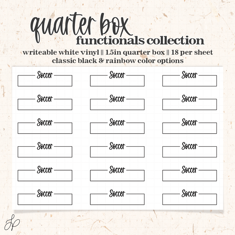 Soccer || Quarter Box Planner Stickers