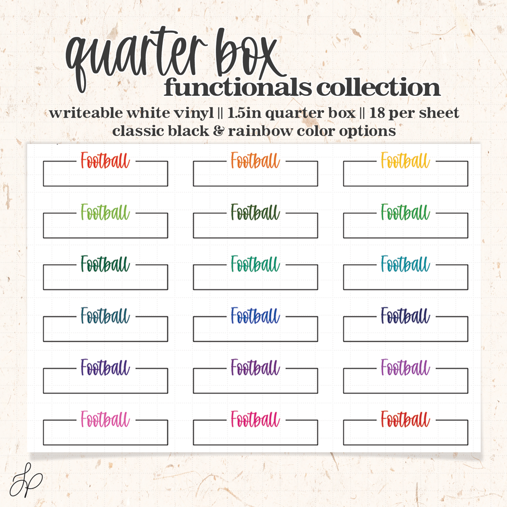 Football || Quarter Box Planner Stickers