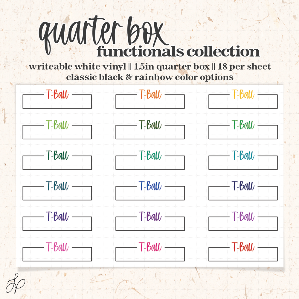 T Ball || Quarter Box Planner Stickers