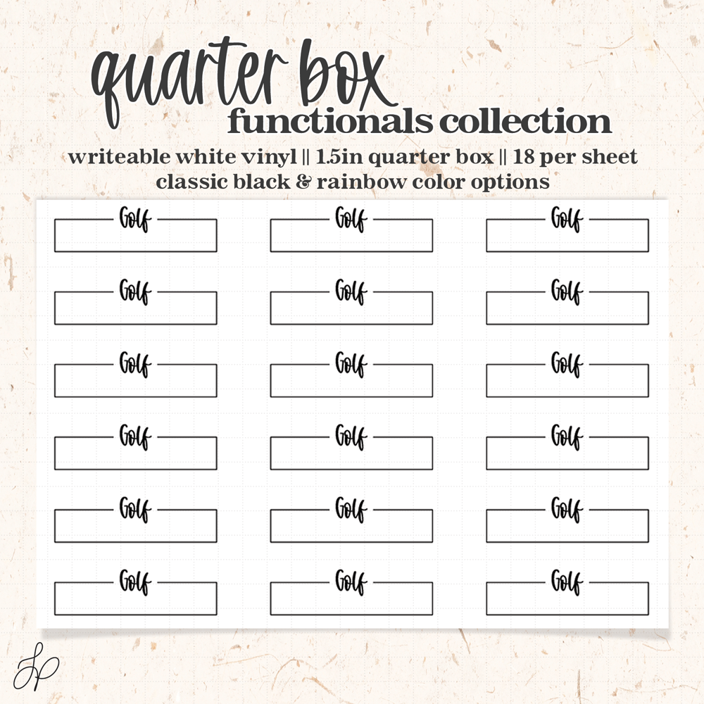 Golf || Quarter Box Planner Stickers