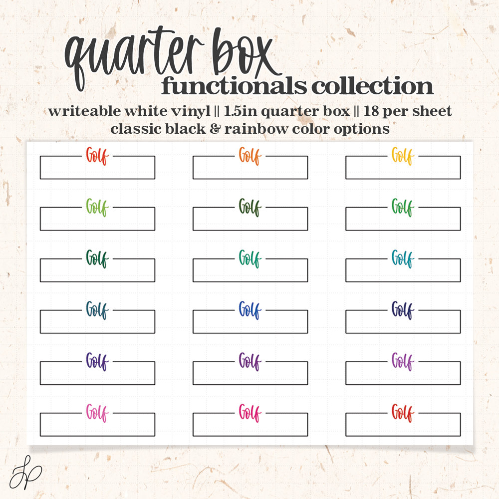Golf || Quarter Box Planner Stickers