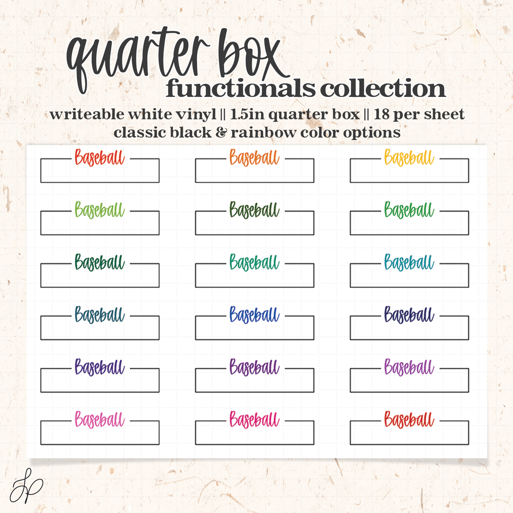 Baseball || Quarter Box Planner Stickers