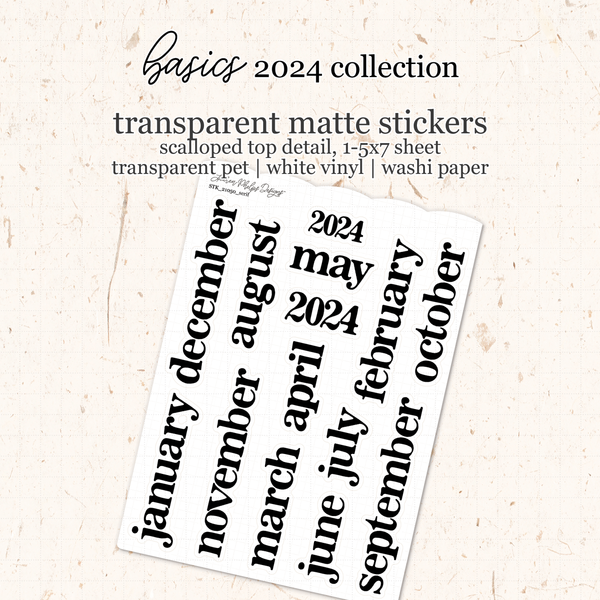 2024 Serif Sticker Sheet in | Pet | Washi | White