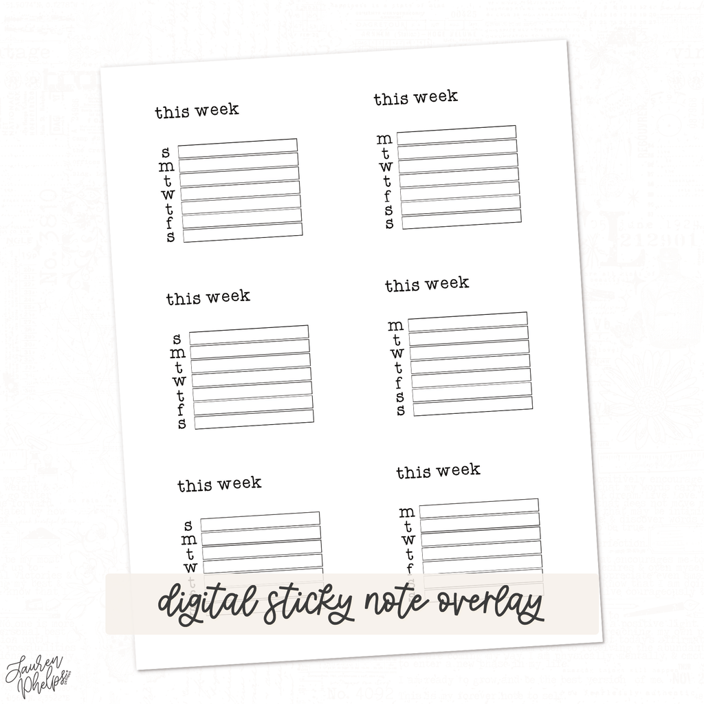DIGITAL | Vol 15 This Week Sticky Note Overlay