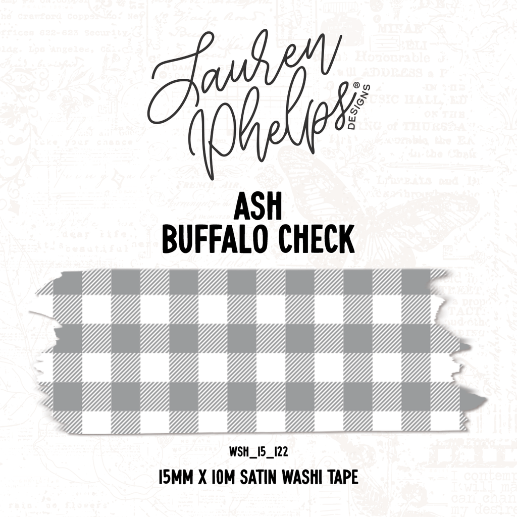 Ash | Buffalo Check 15mm washi
