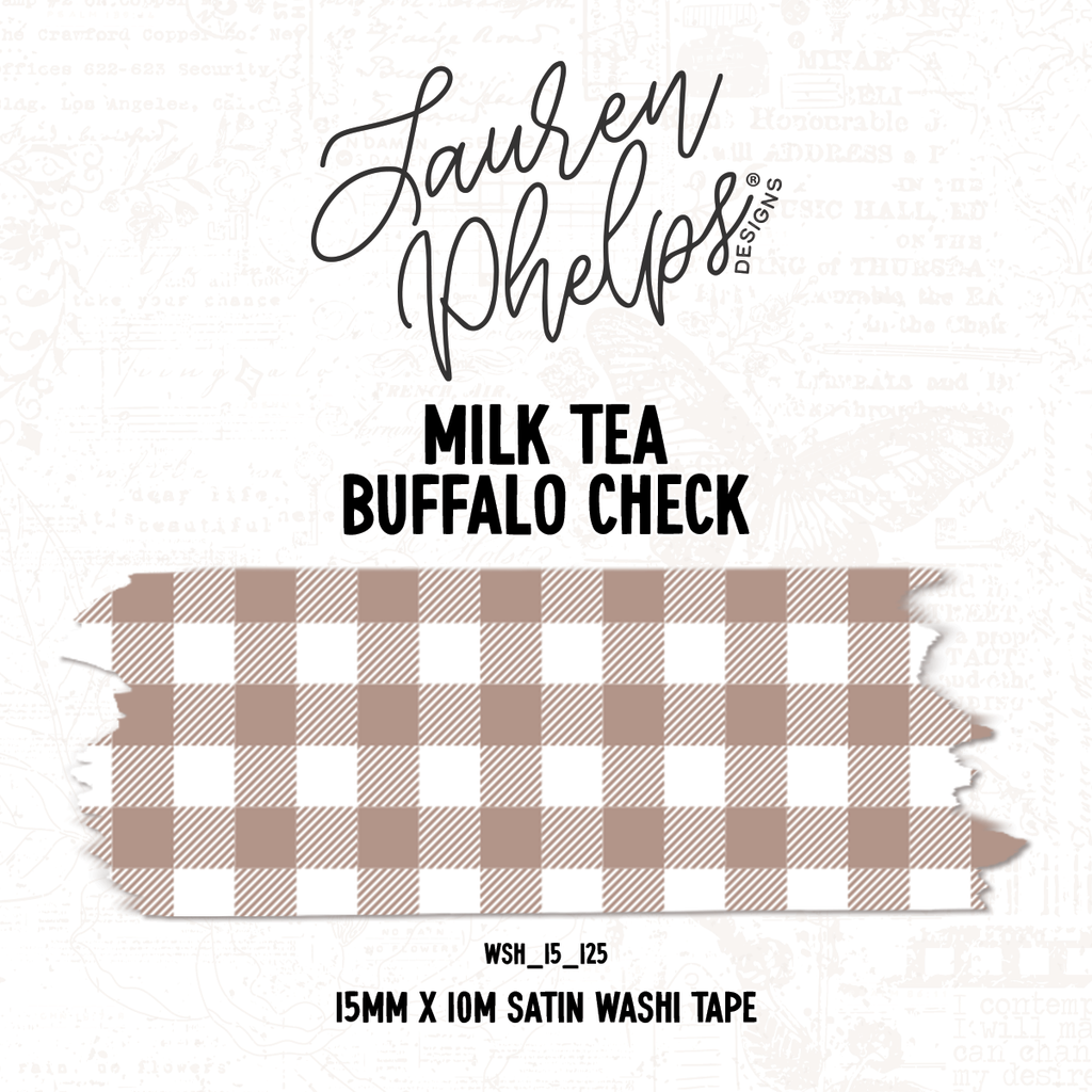 Milk Tea | Buffalo Check 15mm washi