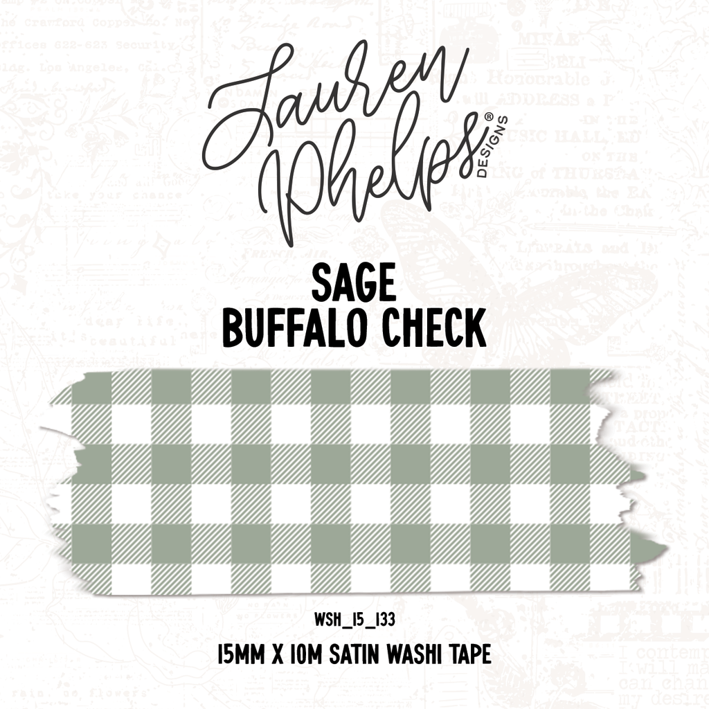 Sage | Buffalo Check 15mm washi