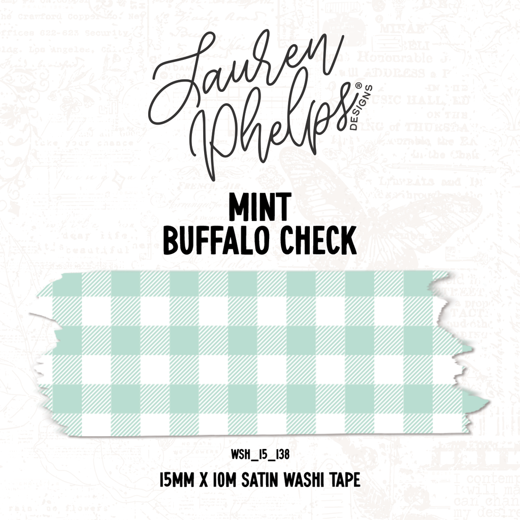 Mint | Buffalo Check 15mm washi