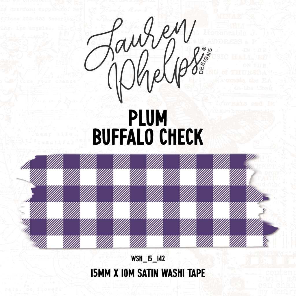 Plum | Buffalo Check 15mm washi