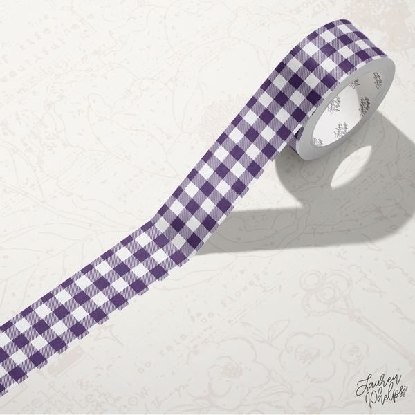 Plum | Buffalo Check 15mm washi
