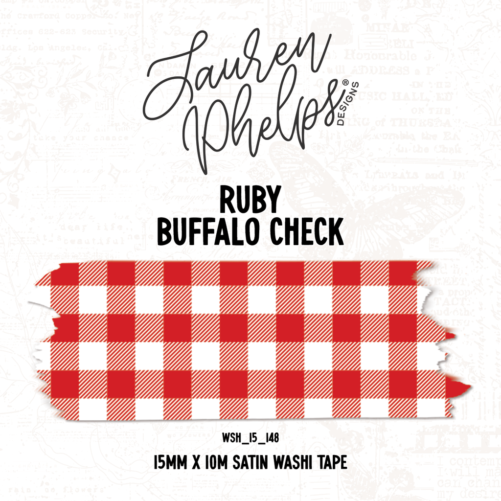Ruby | Buffalo Check 15mm washi