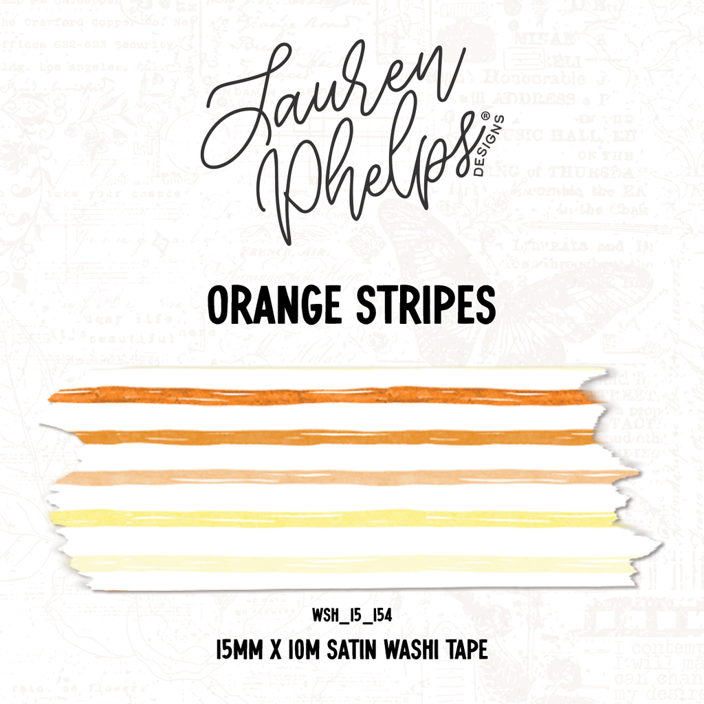 Orange Stripes 15mm washi