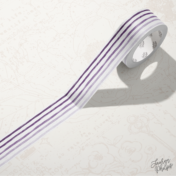 Purple Stripes 15mm washi