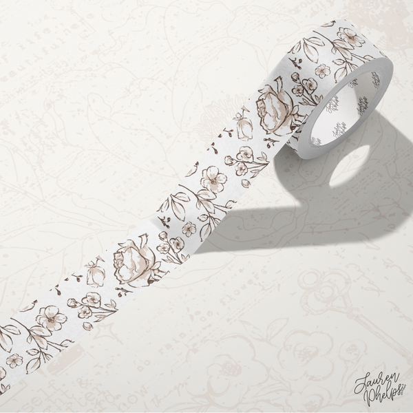 Oatmeal | Floral Bloom 15mm washi