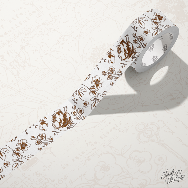 Chocolate | Floral Bloom 15mm washi