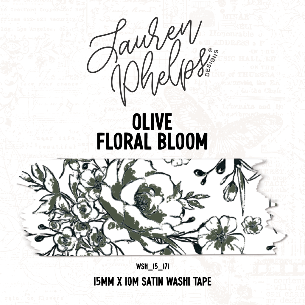 Olive | Floral Bloom 15mm washi