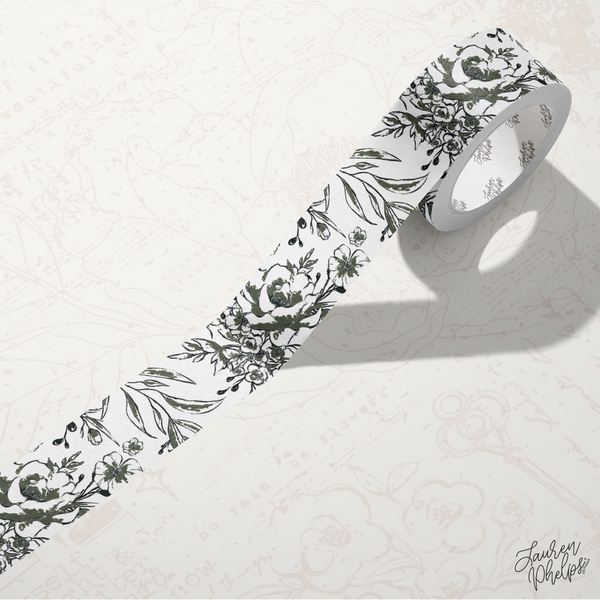 Olive | Floral Bloom 15mm washi