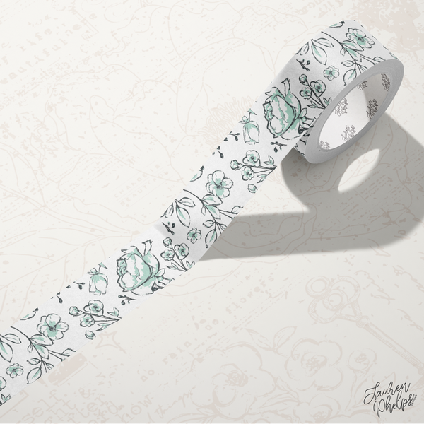 Mint | Floral Bloom 15mm washi