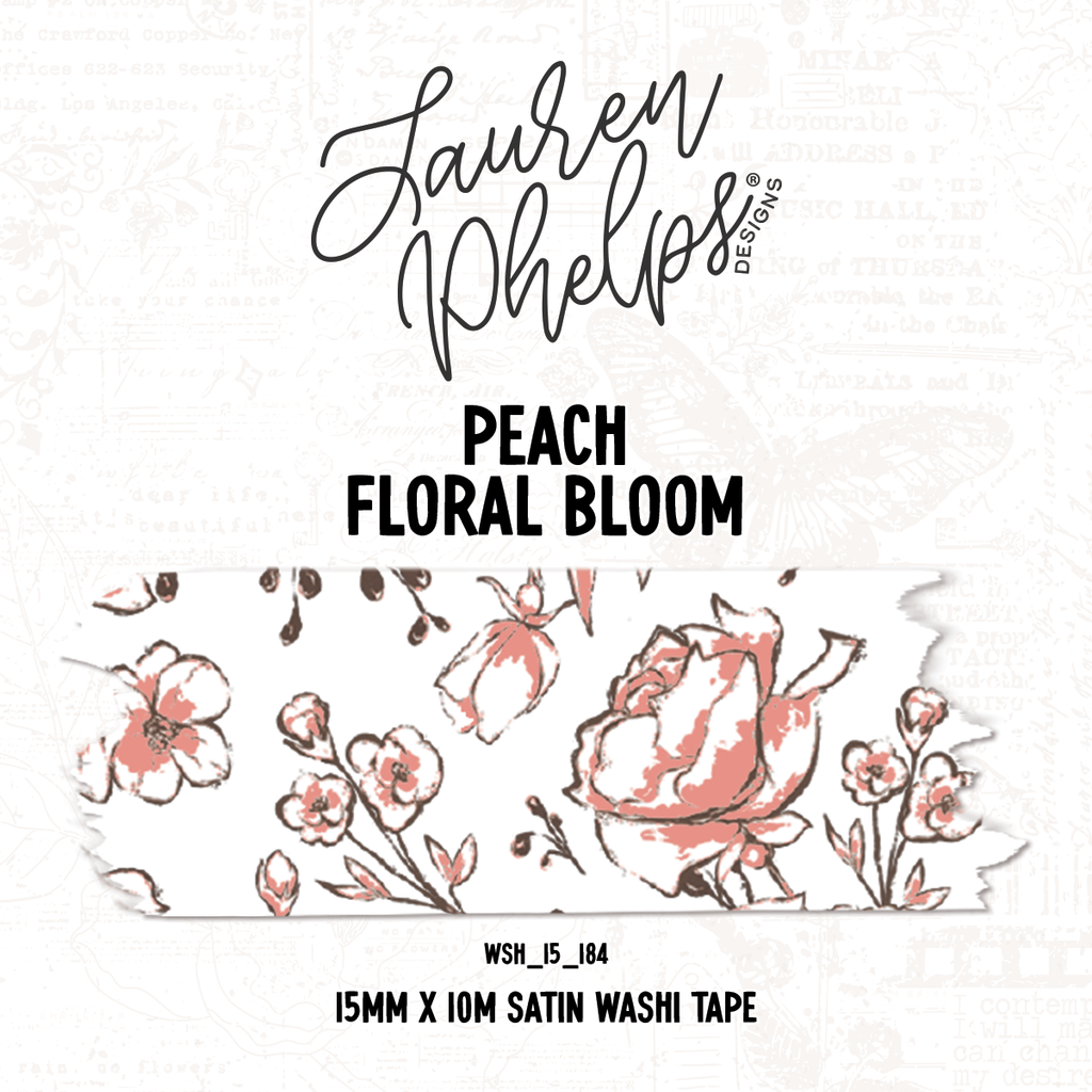 Peach | Floral Bloom 15mm washi