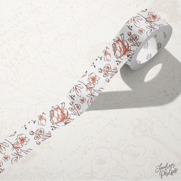 Peach | Floral Bloom 15mm washi