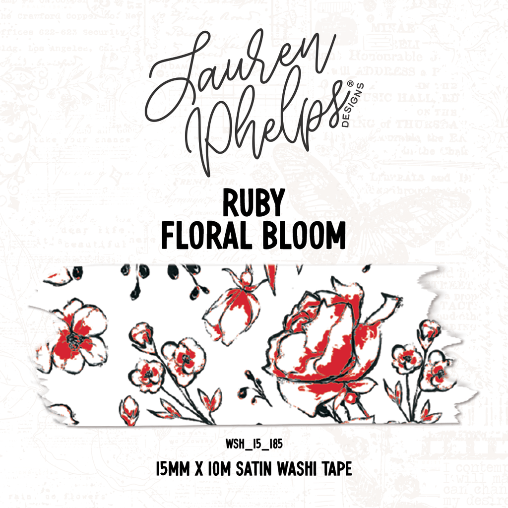 Ruby | Floral Bloom 15mm washi